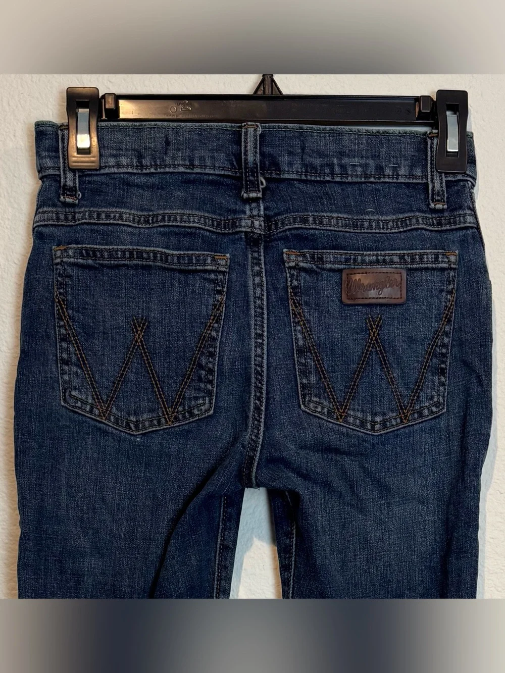 Wrangler Retro Cowboy Slim Straight Jeans Boys 12 Blue Denim Adjustable Waist